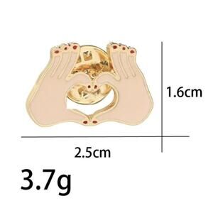 Love Heart Hands Pin Brooch